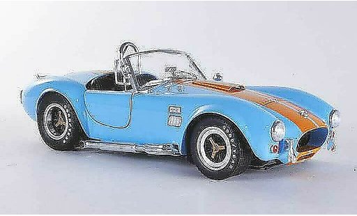 AC Cobra shelby 427 1/18 Shelby Collectibles S/Cblauw met oranjenen strepen 1966 modelauto