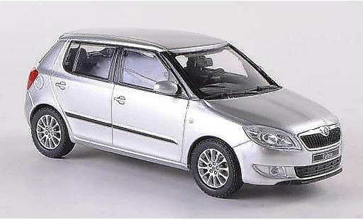 Skoda Fabia II 1/43 Abrex grijs Facelift 2010 modelauto