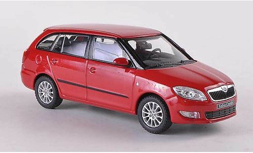 Skoda Fabia II 1/43 Abrex Combi rood Facelift 2010 modelauto