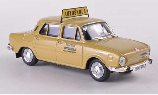 Skoda 110 Autoskola 1/43 Abrex L Svazarm Praha 3 - Biskupcova 11 beige modelauto