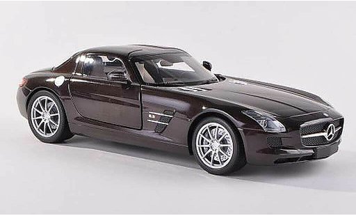 Mercedes SLS Coupe 1/43 Minichamps AMG zwart-brun 2010 modelauto