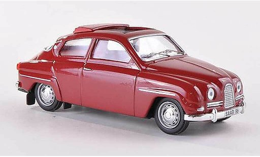 Saab 96 Base 1/43 Skandinavisk rood geoffnetes vouwdak 11 modelauto