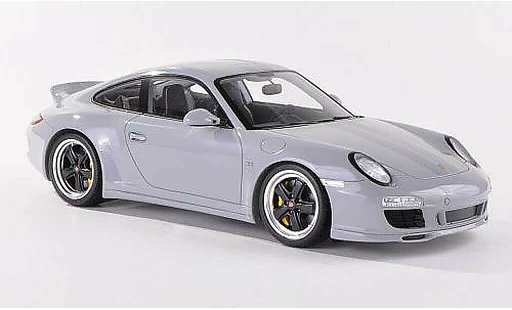 Porsche 911 S 1/18 Spark Carrera Sport Classic grijs met grijsen strepen modelauto