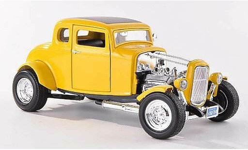 Ford 1932 Hot Rod 1/18 Motormax geel modelauto