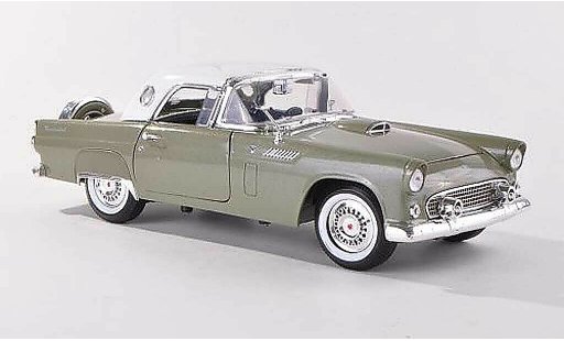 Ford Thunderbird Two-Seater 1/18 Motormax Hardtop grijs-groen/wit modelauto