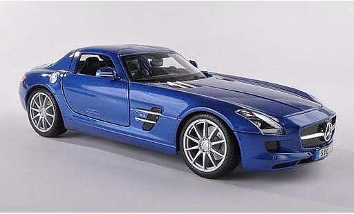 Mercedes SLS Coupe 1/43 Maisto AMG (C197) blauw modelauto