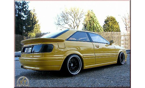 Audi S2 coupe 1/18 Ottomobile geel jantes BBS 17 pouces bord large modelauto
