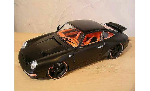 Porsche 911 Carrera 1/18 Burago 4 coupe zwart modelauto