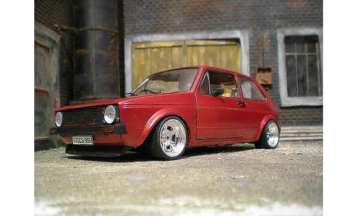 Volkswagen Golf GTI 1/18 Solido jantes bords larges gros deport german look modelauto