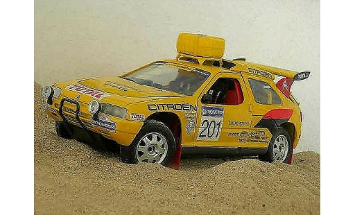 Citroen ZX rallye raid 1/18 Solido #201 1992 Geel modelauto