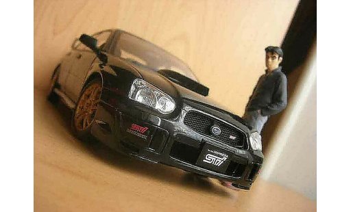 Subaru Impreza WRX 1/18 Autoart STI 2003 zwart modelauto