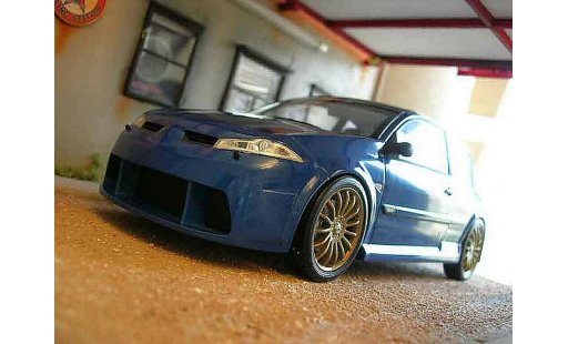 Renault Megane MTK 1/18 Norev vampire blauw modelauto