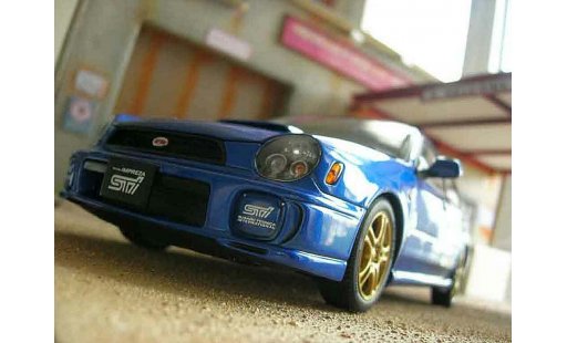 Subaru Impreza STI 1/18 Autoart blauw modelauto