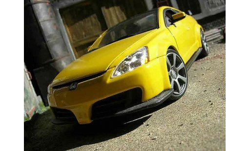 Honda Accord Base 1/18 Motormax 2003 geel modelauto