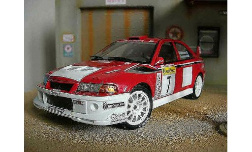 Mitsubishi Lancer Evolution VI 1/18 Autoart WRC 2001 Makinen Monte Carlo rood modelauto