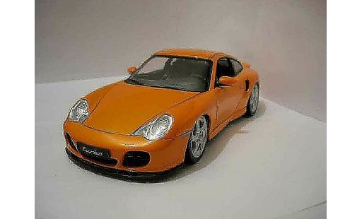 Porsche 911 Turbo 1/18 Hotworks oranje modelauto
