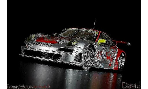 Porsche 911 GT3 RSR 1/18 Autoart 2007 flying lizard #45 alms modelauto