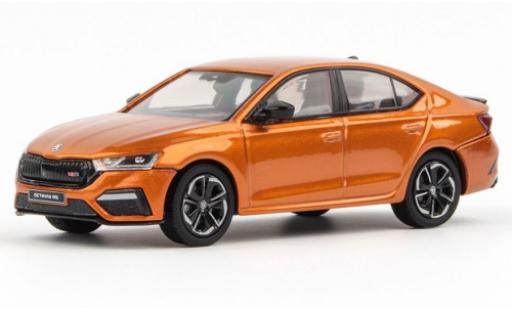 Modelauto Skoda Octavia RS IV metallic oranje 2020 1/43 Abrex