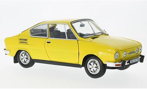 Modelauto Skoda 110 R Coupe geel 1980 1/18 Abrex