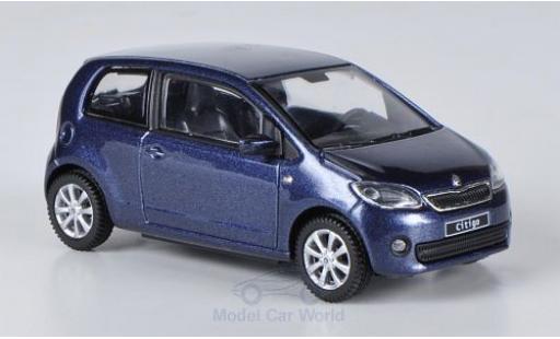 Modelauto Skoda Citigo 3 portes metallic blauw 2012 3-T&Atilde;&frac14;rer 1/43 Abrex