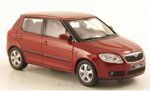 Modelauto Skoda Fabia Base II metallic rood 2006 1/43 Abrex