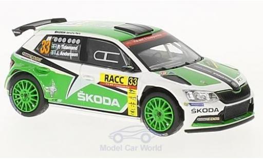 Modelauto Skoda Fabia R5 III No.33 Rally WM Rally Catalunya 2016 P.Tidemand/J.Andersson 1/43 Abrex