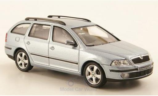 Modelauto Skoda Octavia Combi metallic blauw 2004 1/43 Abrex