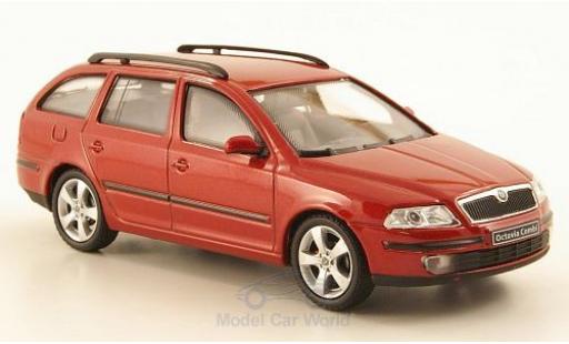 Modelauto Skoda Octavia Combi metallic rood 2004 1/43 Abrex
