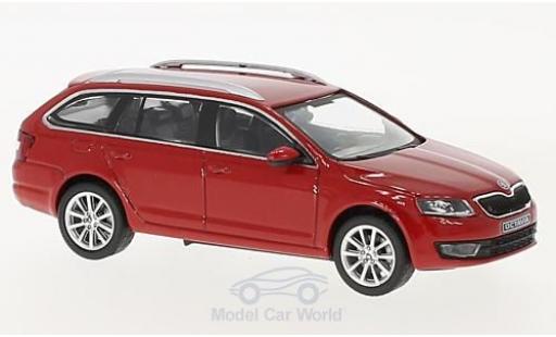 Modelauto Skoda Octavia Combi III rood 2013 1/43 Abrex