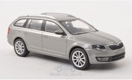 Modelauto Skoda Octavia Combi III metallic grijs 2013 1/43 Abrex