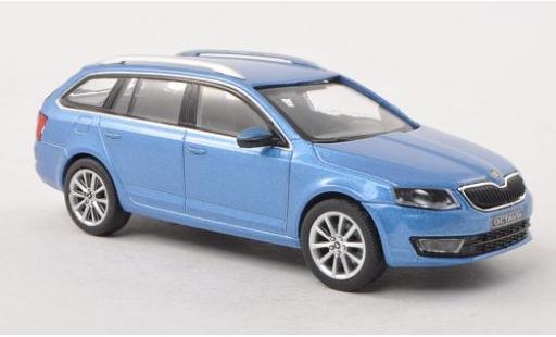 Modelauto Skoda Octavia Combi III metallic blauw 2013 1/43 Abrex