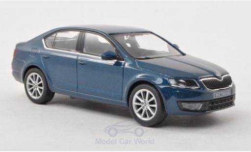 Modelauto Skoda Octavia Base III metallic blauw 2013 1/43 Abrex