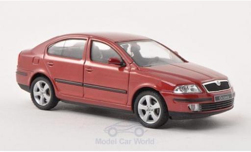 Modelauto Skoda Octavia Base metallic rood 2004 1/43 Abrex