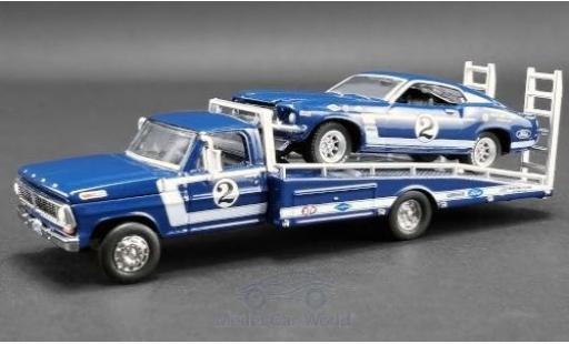 Modelauto Ford Mustang Boss 302 Trans Am No.2 Clubs Racing Team Trans-Am 1969 met F-350 Ramp Truck D.Gurney 1/64 ACME