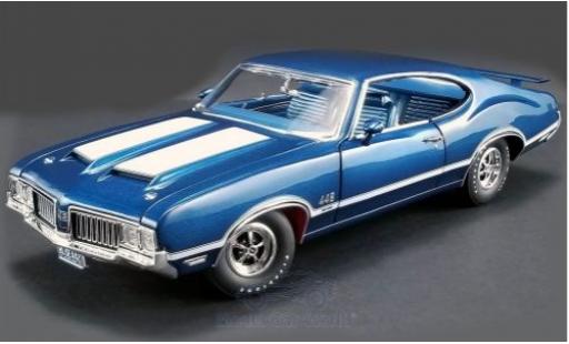 Modelauto Oldsmobile 442 W-30 metallic blauw/wit 1970 1/18 ACME