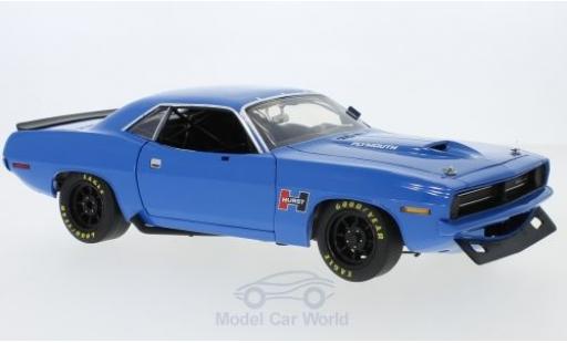 Modelauto Plymouth Cuda 1970 Trans Am Street Version blauw 1/18 ACME