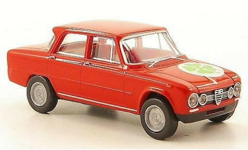 Alfa Romeo Giulia 1600 1/87 Brekina Quadrifoglio rood met Kleeblatt modelauto