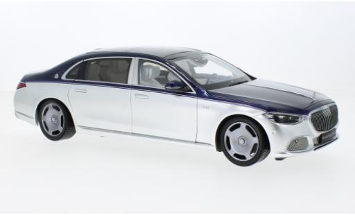 Modelauto Mercedes CLA Base Maybach S-classe metallic blauw/d 2021 1/18 Almost Real