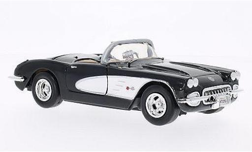 Modelauto Chevrolet Corvette Convertible (C1) zwart/wit 1959 1/24 Motormax