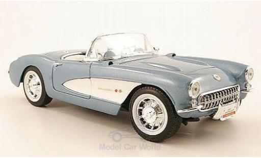 Modelauto Chevrolet Corvette Convertible metallic blauw 1957 1/18 Motormax