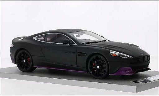 Aston Martin Vanquish coupe 1/18 Tecnomodel mat-zwart/metallic lila modelauto