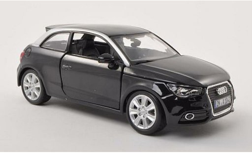 Audi A1 citadine 1/24 Burago zwart/grijs modelauto