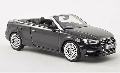 Audi A3 cabriolet 1/43 Herpa zwart 2013 modelauto