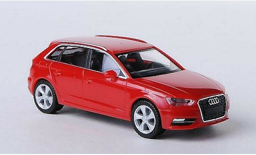 Audi A3 sportback 1/87 Herpa rood modelauto