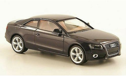 Audi A5 coupe 1/87 Herpa zwart bruines Interieur modelauto