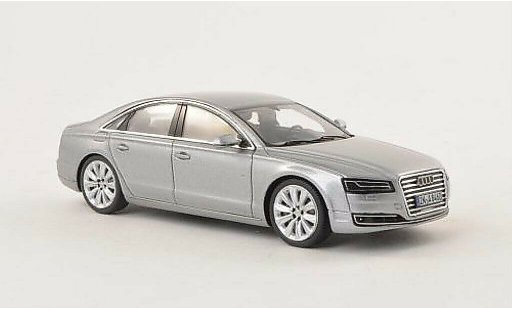 Audi A8 berline 1/43 Spark grijs 2014 modelauto