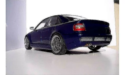 Audi S4 berline 1/18 Ut Models kit rs4 blauw jantes kinesis modelauto