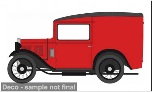 Modelauto Austin 7 utilitaire Van rood/zwart 1/76 Oxford