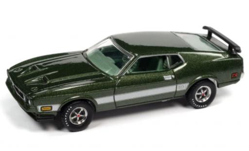 Modelauto Ford Mustang Mach 1 metallic groen 1973 1/64 Auto World