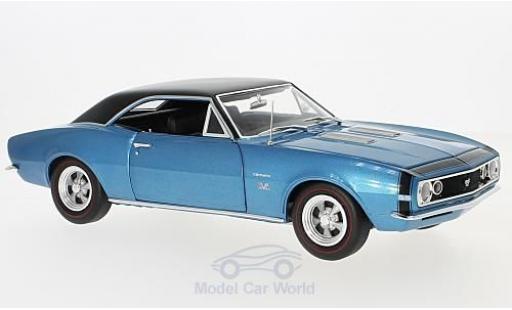 Modelauto Chevrolet Camaro SS 427 Baldwin Motion metallic blauw/zwart 1967 1/18 Auto World
